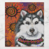ALASKAN MALAMUTE WIJN ETIKET (Enkel label)