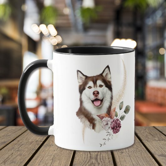 Alaskan Malamute Winter Bouquet Mok