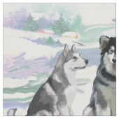 Alaskan Malamute Winter Scene Stof (Close Up)