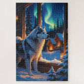 Alaskan Malamute With Christmas Lights Holiday  Legpuzzel (Verticaal)