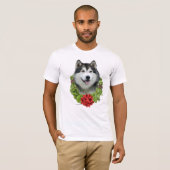 Alaskan Malamute Wreath T-shirt (Voorkant volledig)