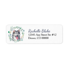 Alaskan Malamute WreatReturn Address Label