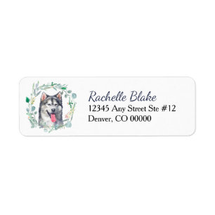 Alaskan Malamute WreatReturn Address Label