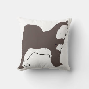 Alaskan Malamute-zegel en witte silo Kussen