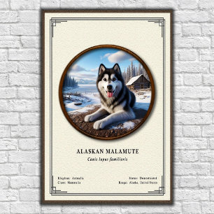 Alaskan Malamute Zoölogische Serie Poster