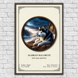Alaskan Malamute Zoölogische Serie Poster