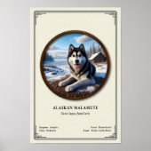 Alaskan Malamute Zoology Series Poster (Voorkant)