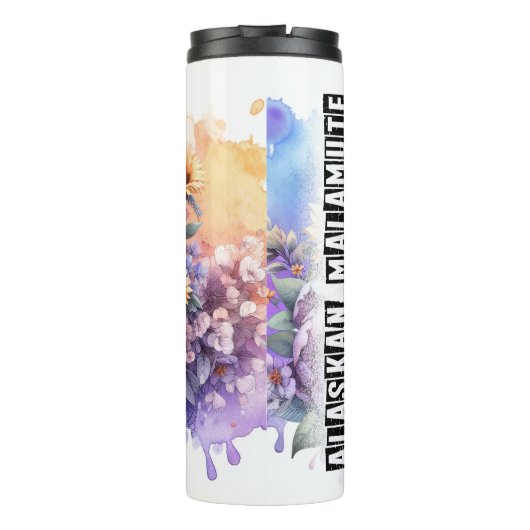 Alaskan Malamute's bloeiende geluk Thermosbeker (Achterkant)