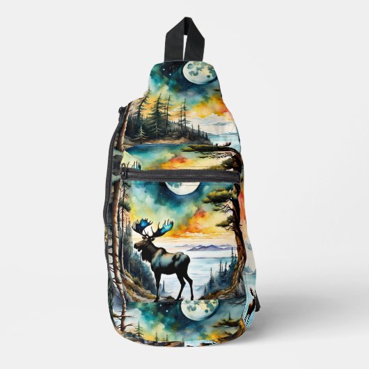 Alaskan Moose aan de baai Sling Bag (Voorkant)