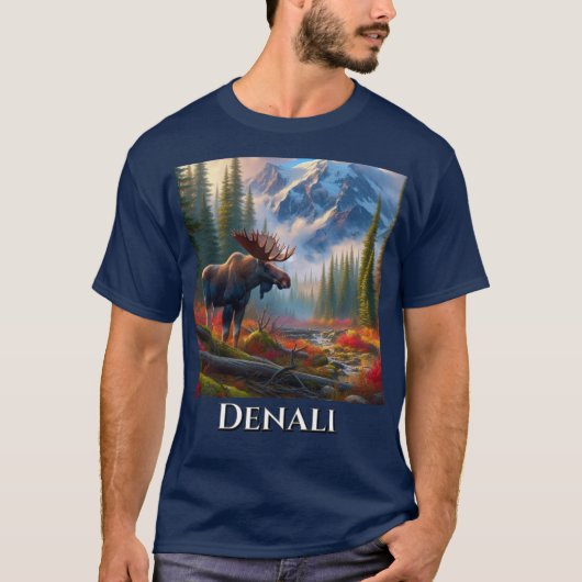 Alaskan Moose Denali Nationaal Park T-shirt (Voorkant)