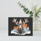 Alaskan Moose dragen kegel verjaardagsfeestje pet Briefkaart (Staand voorkant)