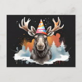 Alaskan Moose dragen kegel verjaardagsfeestje pet Briefkaart (Voorkant)