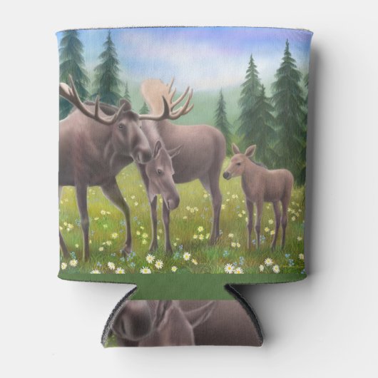 Alaskan Moose Familie Koelbox Blikjeskoeler (Voorkant)