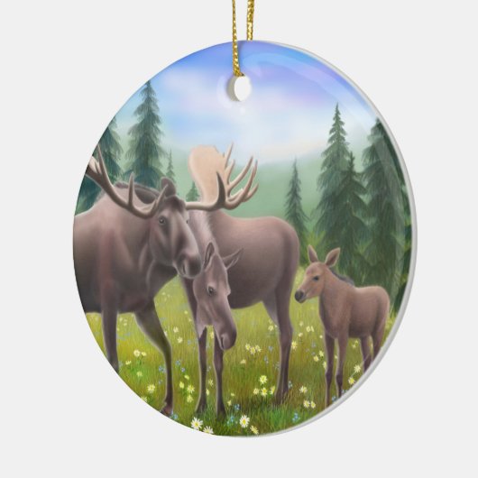 Alaskan Moose Family Ornament (Links)