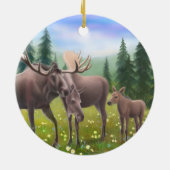 Alaskan Moose Family Ornament (Achterkant)