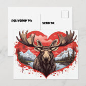 Alaskan Moose hartvormige achtergrond Briefkaart (Voorkant / Achterkant)