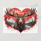 Alaskan Moose hartvormige achtergrond Briefkaart (Voorkant)