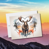Alaskan Moose hartvormige achtergrond Briefkaart