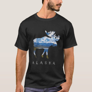 Alaskan Moose met Lake Mountain - Souvenir Hoodie T-shirt