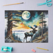 Alaskan Moose onder het maanlicht Tissuepapier (Craft)