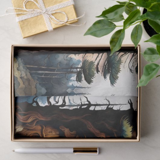 Alaskan Moose onder het maanlicht Tissuepapier (Geschenk)