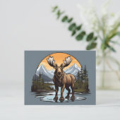 Alaskan Moose staande in water Briefkaart (Staand voorkant)