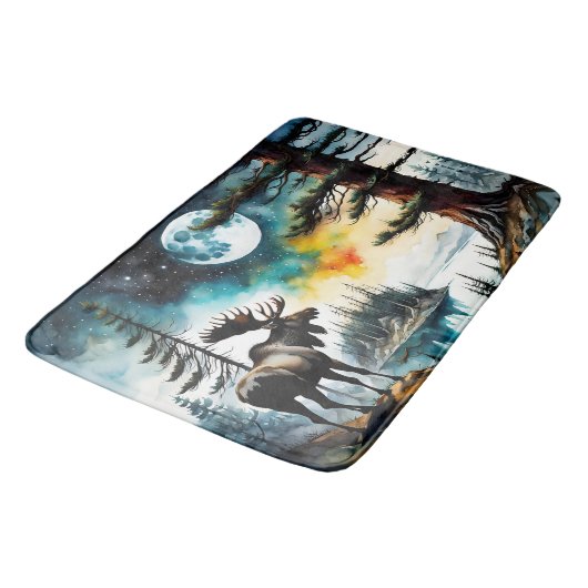 Alaskan Moose staande op Mountain Ridge Badmat (Gekanteld)