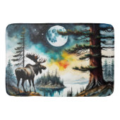 Alaskan Moose staande op Mountain Ridge Badmat (Voorkant)