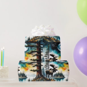 Alaskan Moose staande op Mountain Ridge Cadeaupapier