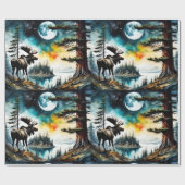 Alaskan Moose staande op Mountain Ridge Cadeaupapier (Vlak)
