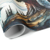 Alaskan Moose staande op Mountain Ridge Cadeaupapier (Rol Hoek)