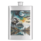 Alaskan Moose staande op Mountain Ridge Flacon (Voorkant)