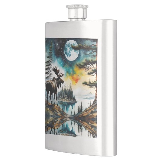 Alaskan Moose staande op Mountain Ridge Flacon (Links)