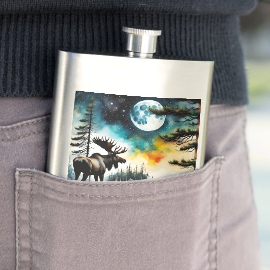 Alaskan Moose staande op Mountain Ridge Flacon (Voorbeeld)