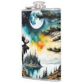 Alaskan Moose staande op Mountain Ridge Heupfles (Links)