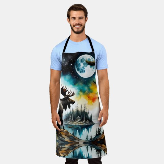 Alaskan Moose staande op Mountain Ridge Schort (Gedragen)