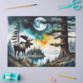 Alaskan Moose staande op Mountain Ridge Tissuepapier (Craft)