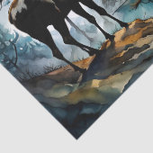 Alaskan Moose staande op Mountain Ridge Tissuepapier (Detail)