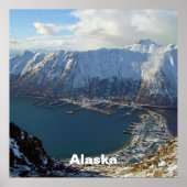 Alaskan Mountain Range en City onder Poster (Voorkant)