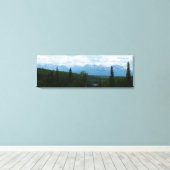 Alaskan Mountain Range panoramische fotografie Canvas Afdruk (Insitu (Houten vloer))