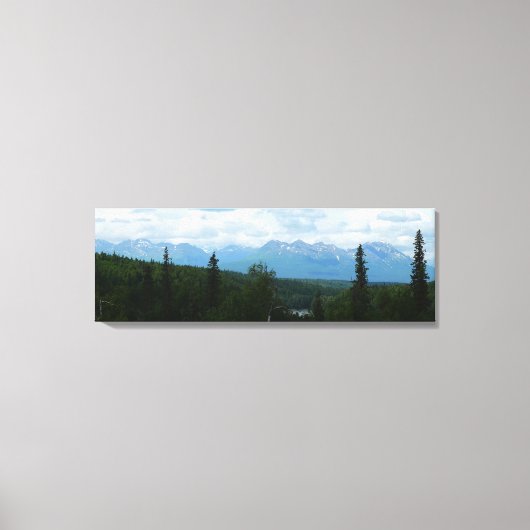 Alaskan Mountain Range panoramische fotografie Canvas Afdruk (Voorkant)