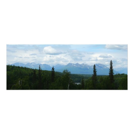 Alaskan Mountain Range panoramische fotografie Foto Afdruk (Voorkant)