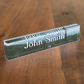 Alaskan Mountain Range panoramische fotografie Naambordje (Zijkant)