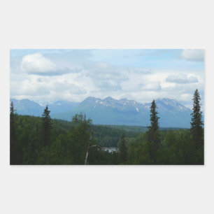 Alaskan Mountain Range panoramische fotografie Rechthoekige Sticker