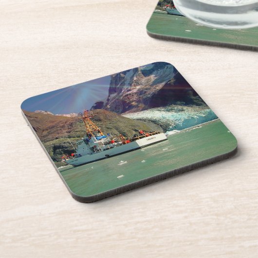 Alaskan Mountain-Uitzicht met Boat Drankjes Onderzetter (Linkerzijde)