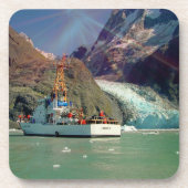 Alaskan Mountain-Uitzicht met Boat Drankjes Onderzetter (Voorkant)