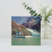 Alaskan Mountain-Uitzicht met Boat Kaart (Staand voorkant)