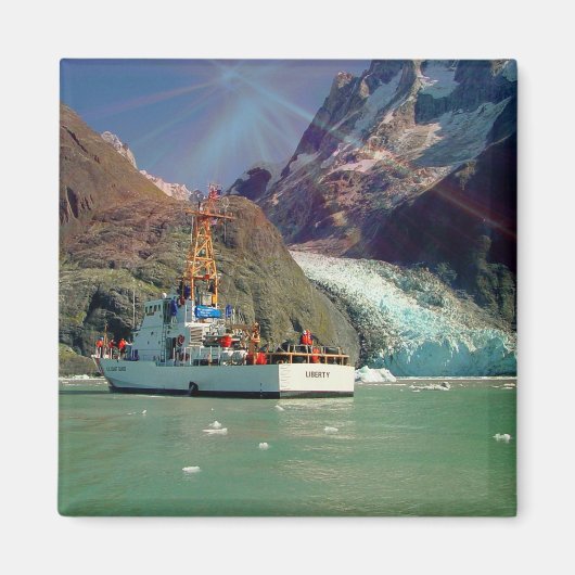 Alaskan Mountain-Uitzicht met Boat Magneet (Voorkant)