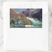 Alaskan Mountain-Uitzicht met Boat Rechthoekige Sticker (Tas)