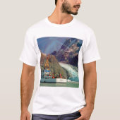 Alaskan Mountain-Uitzicht met Boat T-shirt (Voorkant)